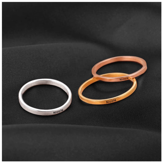 Personalisierte Edelstahl "Valentine" Ringe