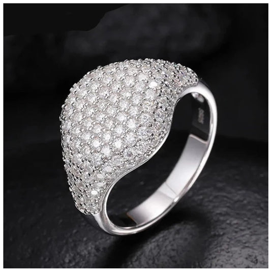 ICED OUT MOISSANITE "DWARAGONA" WEISSGOLD 925S SILVER RING - ICERAIN JEWELRY