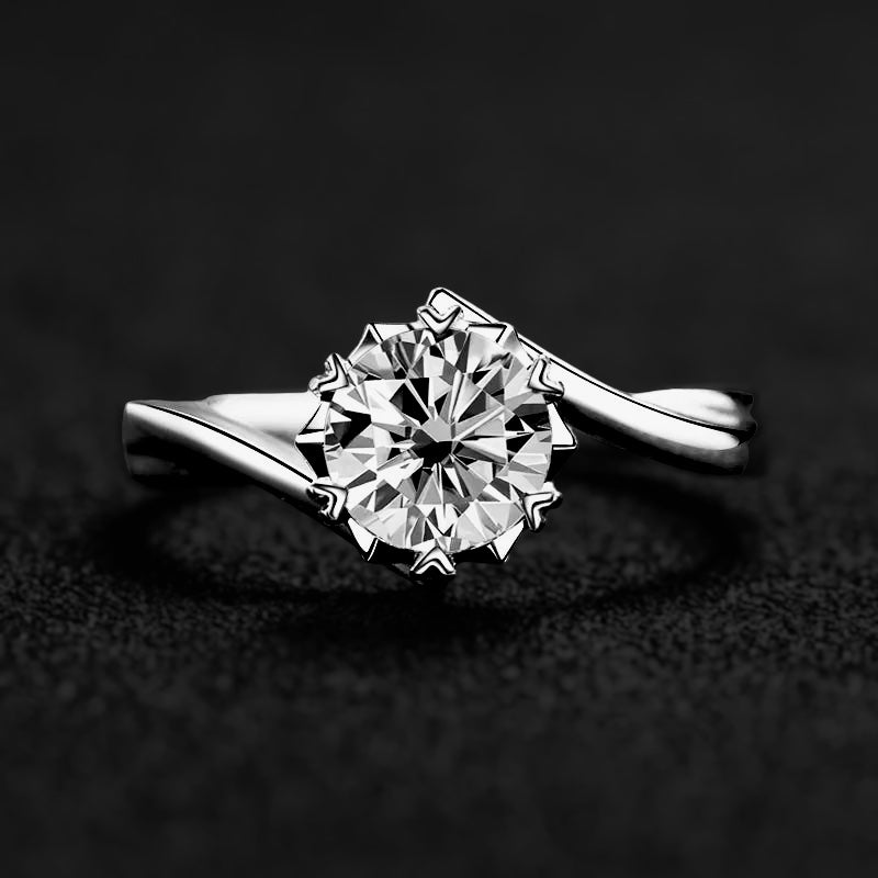 Luxus Iced Out Moissanite "Opera" Whitegold 925S Silver Ringe