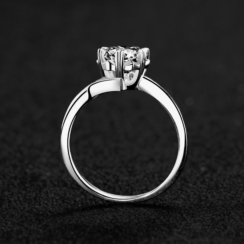 Luxus Iced Out Moissanite "Opera" Whitegold 925S Silver Ringe