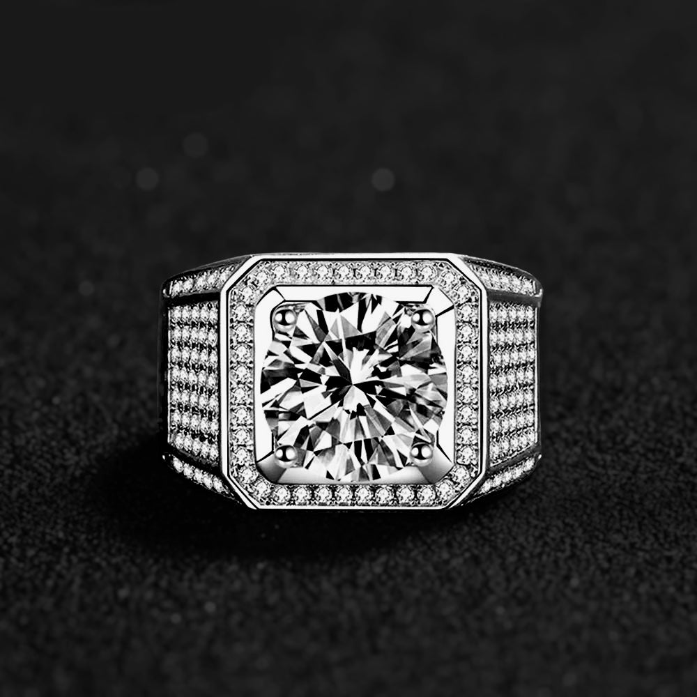 Luxus Iced Out Moissanite "Dawn" Whitegold 925S Silver Ringe