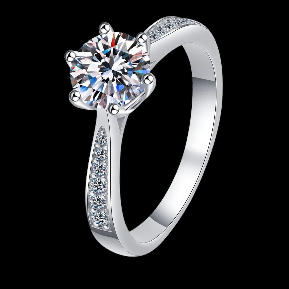 Luxus Iced Out Moissanite "Lumiere" Whitegold 925S Silver Ringe