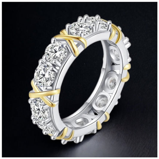 Luxus Iced Out Moissanite "Elestrica" Whitegold 925S Silver Ringe