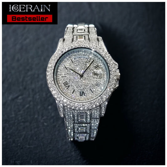 Luxus Designer Iced Out "Paramone" Uhr + Box + Armbandkürzer