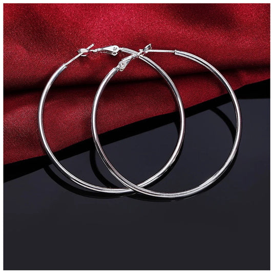 Luxus 925S Silver "Hoop" Ohrringe