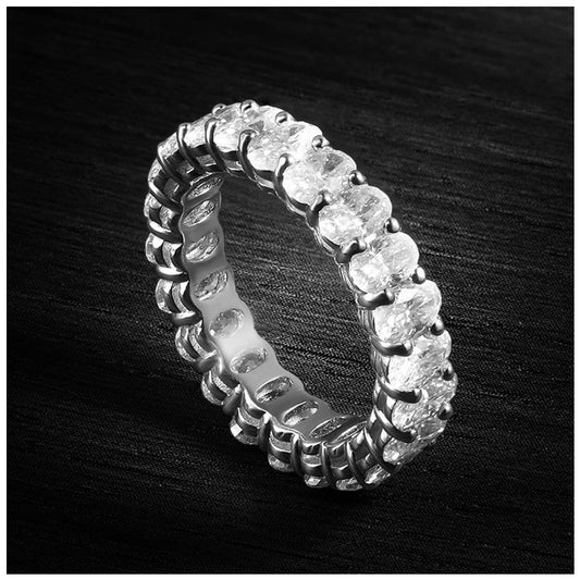 ICED OUT MOISSANITE "OVAL" WEISSGOLD 925S SILVER RING - ICERAIN JEWELRY