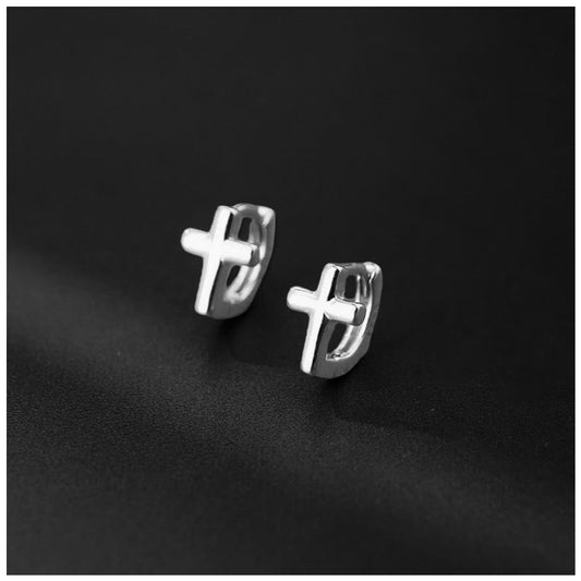 925S SILVER "CROSS" OHRRINGE - ICERAIN JEWELRY