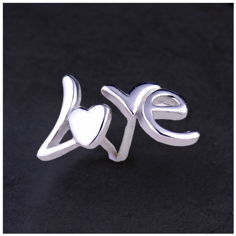 Luxus 925S Silver "Love" Ohrringe