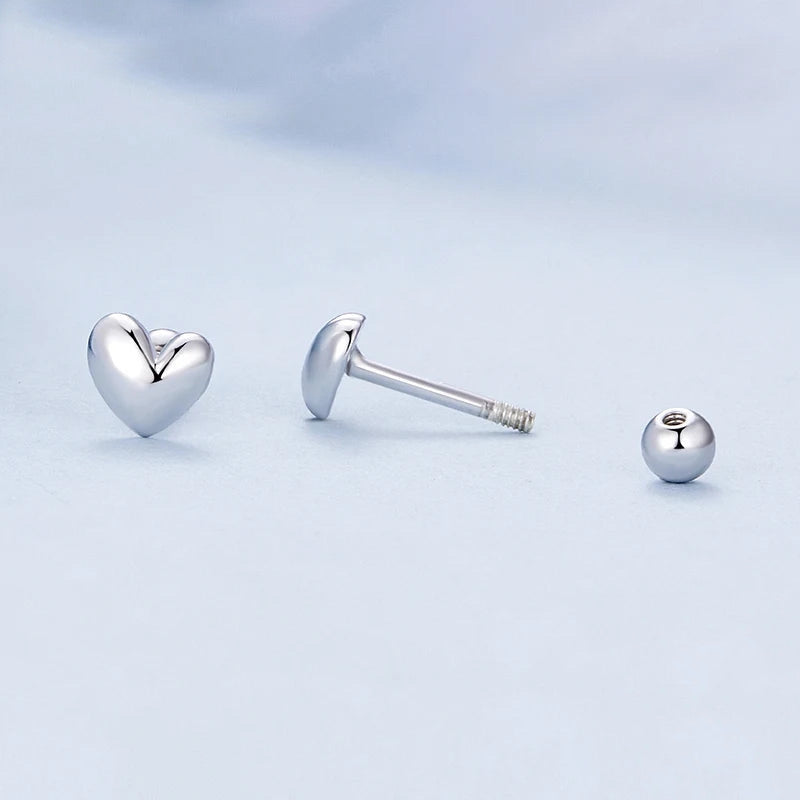 Luxus 925S Silver "Heart V3" Ohrringe