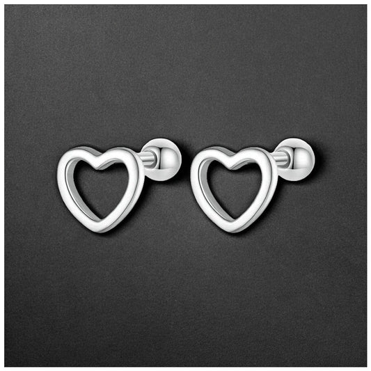 Luxus 925S Silver "Heart V5" Ohrringe