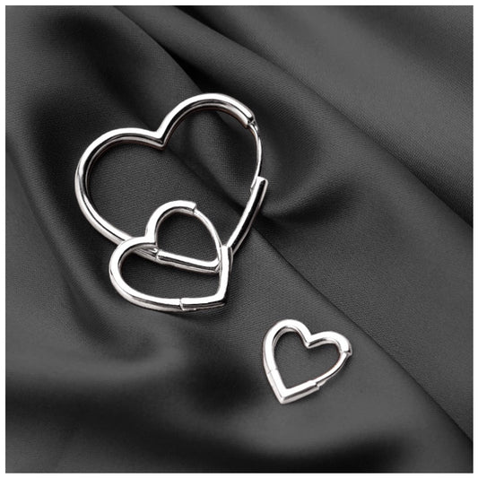 925S SILVER" HEART V6" OHRRINGE - ICERAIN JEWELRY