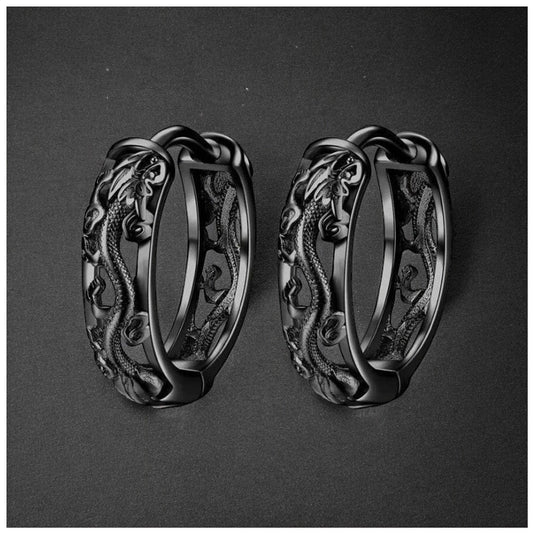 925S SILVER "BLACK DRAGON" OHRRINGE - ICERAIN JEWELRY