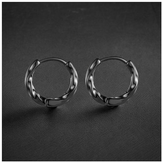 925S SILVER "BLACK WAVE" OHRRINGE - ICERAIN JEWELRY