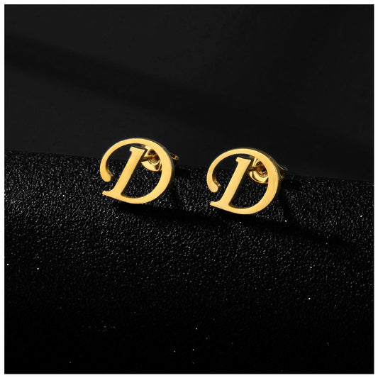 PERSONALISIERTE EDELSTAHL ANFANGSBUCHSTABEN ""SKUR" OHRRINGE - ICERAIN JEWELRY