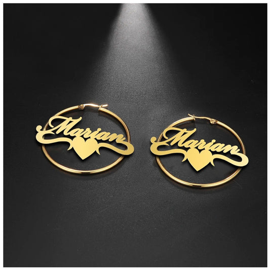PERSONALISIERTE EDELSTAHL "HOOP" OHRRINGE - ICERAIN JEWELRY