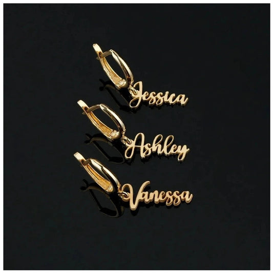 PERSONALISIERTE EDELSTAHL "NAMEDROP" OHRRINGE - ICERAIN JEWELRY
