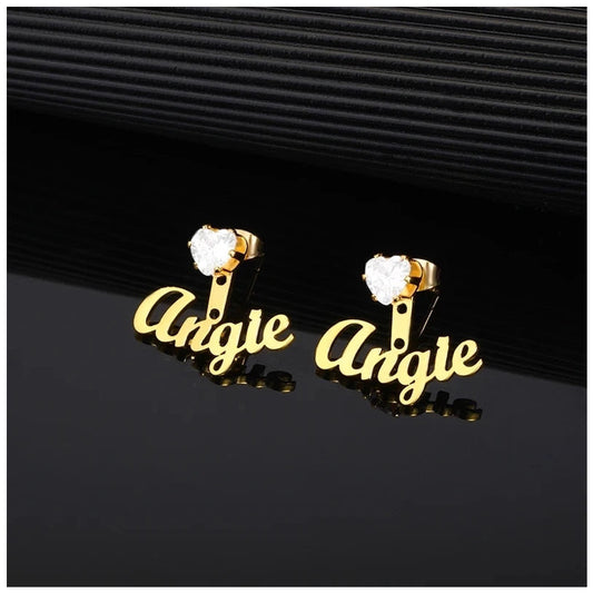 PERSONALISIERTE EDELSTAHL "HEARTNAME" OHRRINGE - ICERAIN JEWELRY