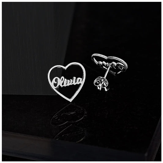 PERSONALISIERTE EDELSTAHL "HEART" OHRRINGE - ICERAIN JEWELRY