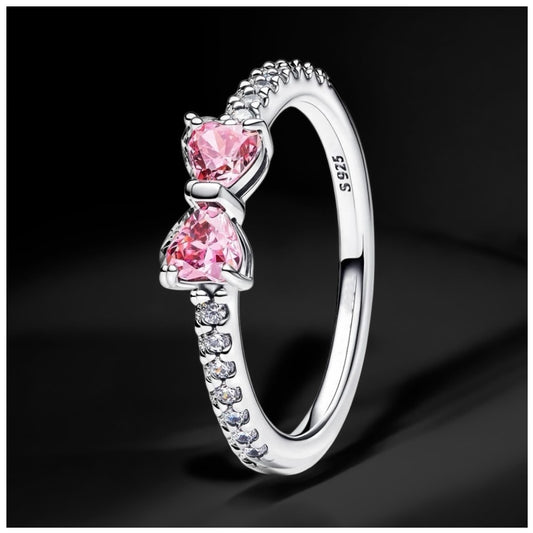 925S SILVER "PINK HEART" RING - ICERAIN JEWELRY
