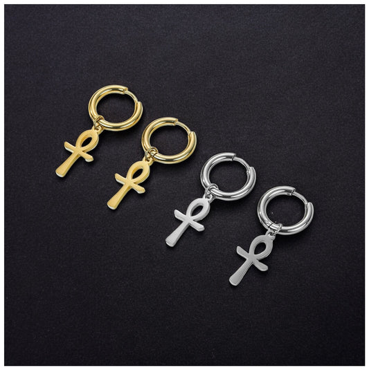 EDELSTAHL "CROSS V4" OHRRINGE - ICERAIN JEWELRY