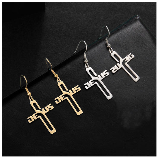 EDELSTAHL "JESUS" OHRRINGE - ICERAIN JEWELRY