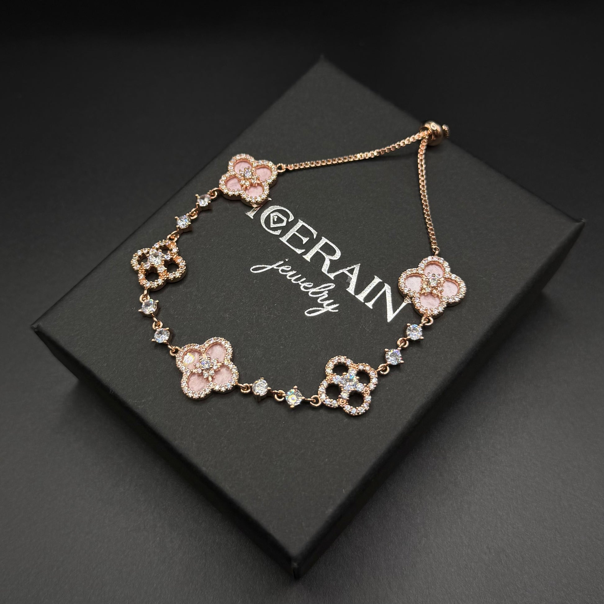 ICED OUT "PINK CLOVER" ARMBAND - ICERAIN JEWELRY