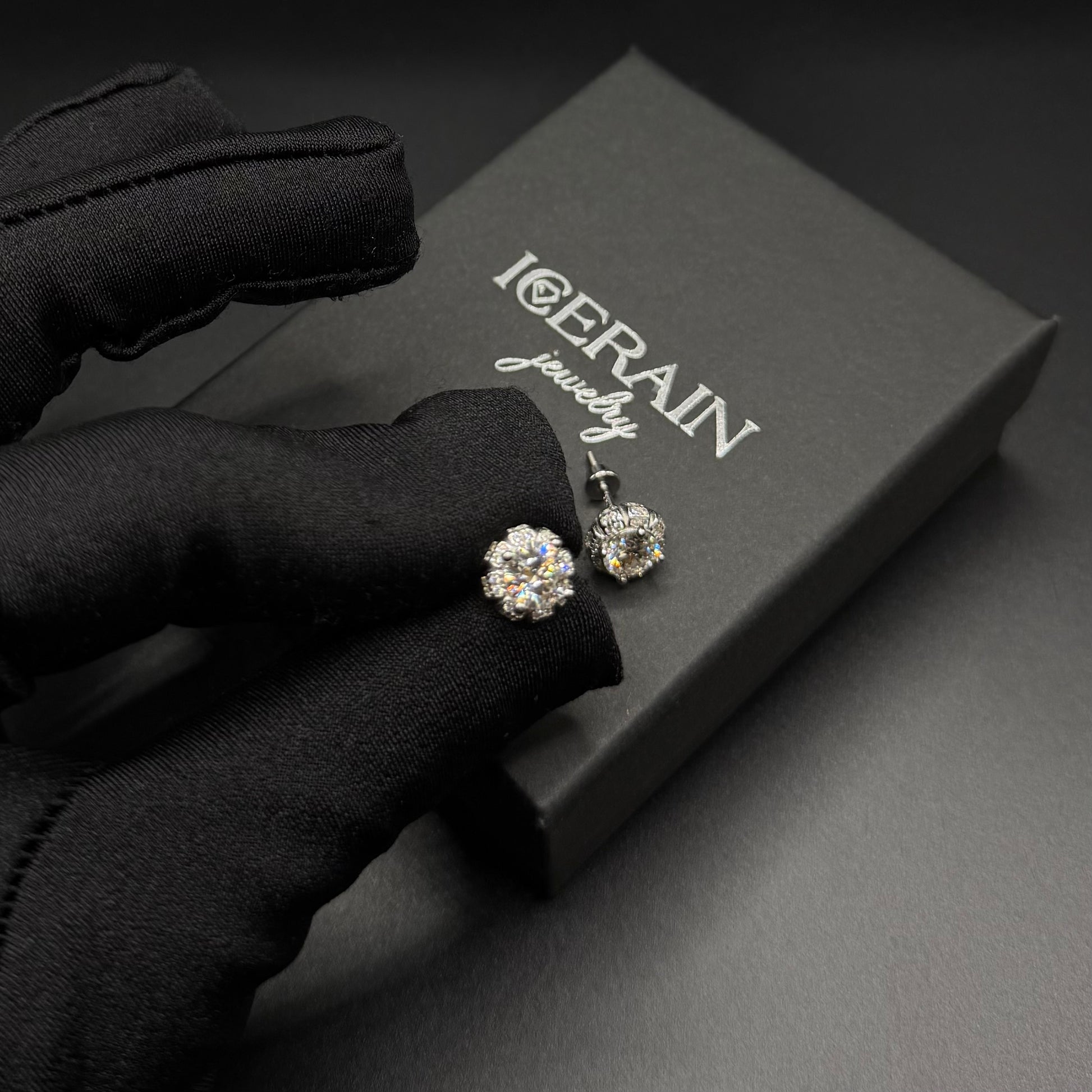 ICED OUT MOISSANITE "GRACISA" WEISSGOLD 925S SILVER OHRRINGE - ICERAIN JEWELRY