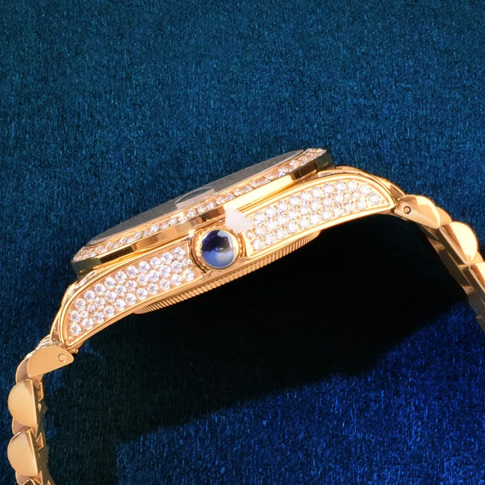 ICED OUT 40MM "COSAFIMA" 12K WEISSGOLD UHR - ICERAIN JEWELRY