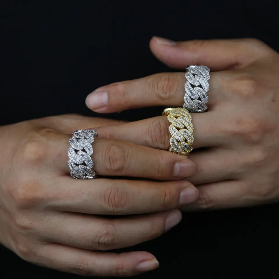 ICED OUT "GOLD CUBAN" RING - ICERAIN JEWELRY