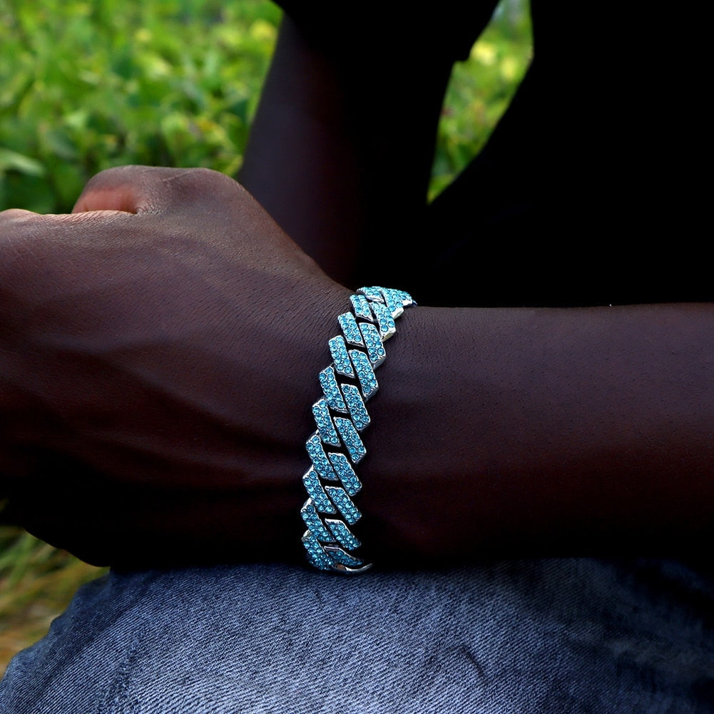 ICED OUT 14MM "BLUE PRONG CUBAN" ARMBAND [CLASSIC VERSION]
