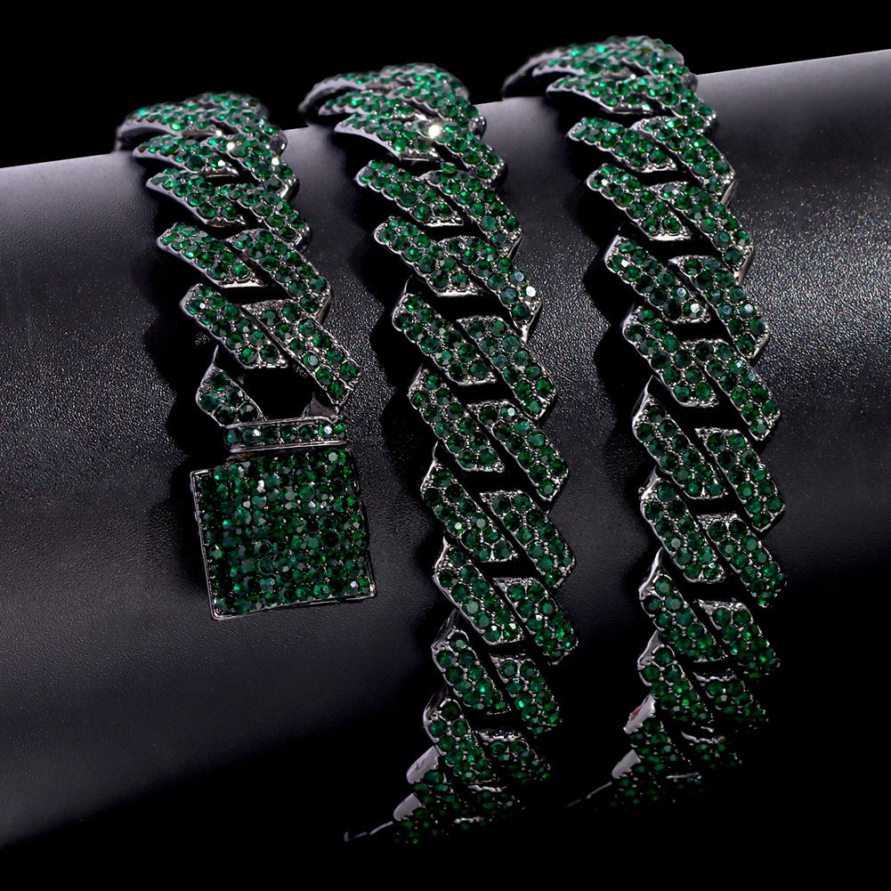 ICED OUT 14MM "GREEN PRONG CUBAN" KETTE - ICERAIN JEWELRY