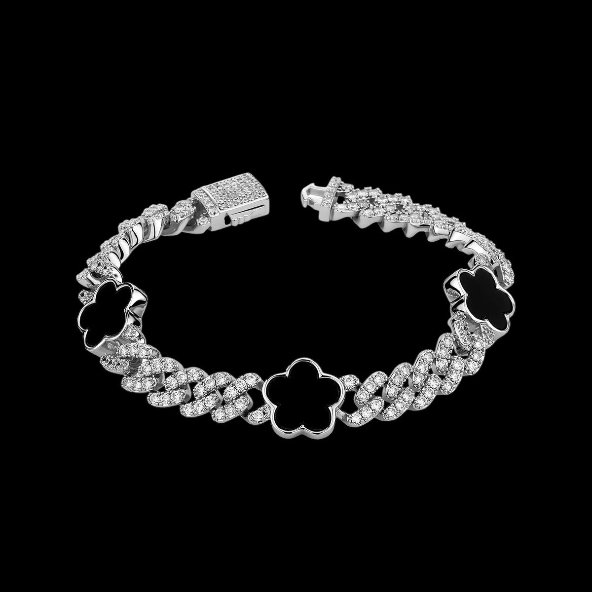 ICED OUT 8MM "FLOWER CHOPPER CUBAN" ARMBAND - ICERAIN JEWELRY