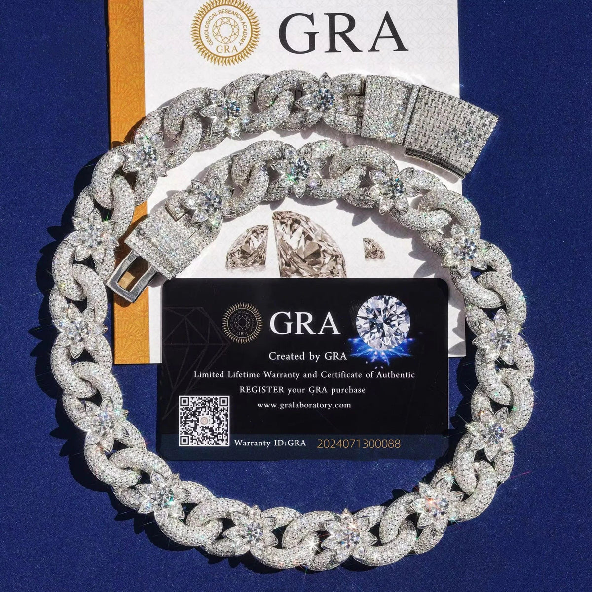 ICED OUT 18MM MOISSSANITE "INFINITY" WEISSGOLD 925S SILVER KETTE - ICERAIN JEWELRY