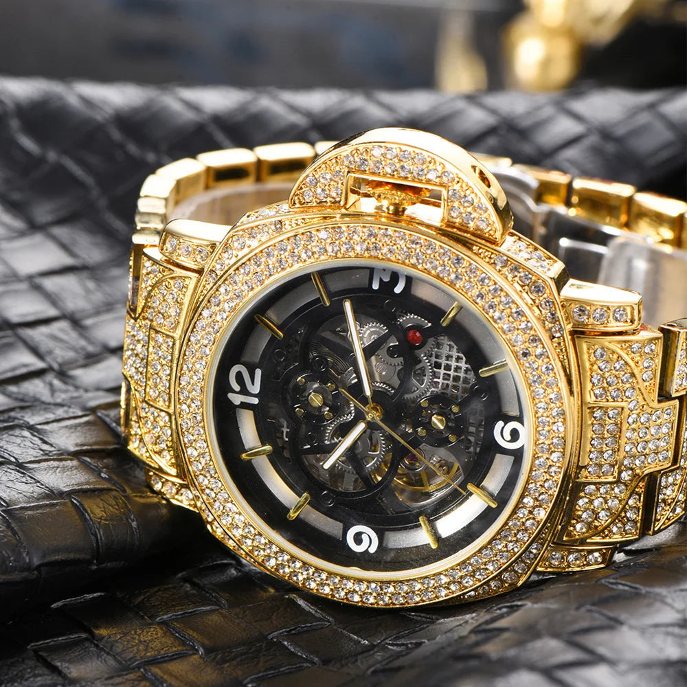 ICED OUT AUTOMATIK "SCHELETRO V4" UHR - ICERAIN JEWELRY
