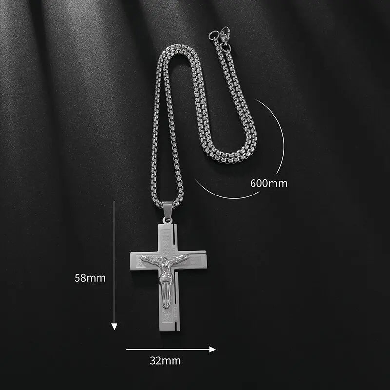 EDELSTAHL "JESUS CROSS" KETTE - ICERAIN JEWELRY