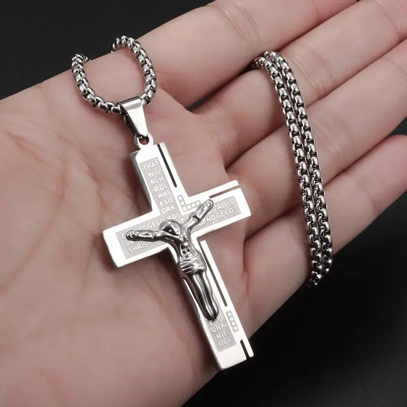 EDELSTAHL "JESUS CROSS" KETTE - ICERAIN JEWELRY