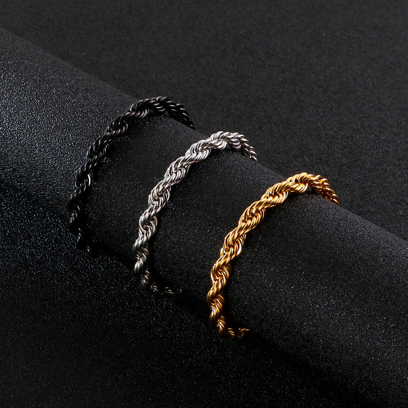 EDELSTAHL "SILVER ROPE" ARMBAND - ICERAIN JEWELRY
