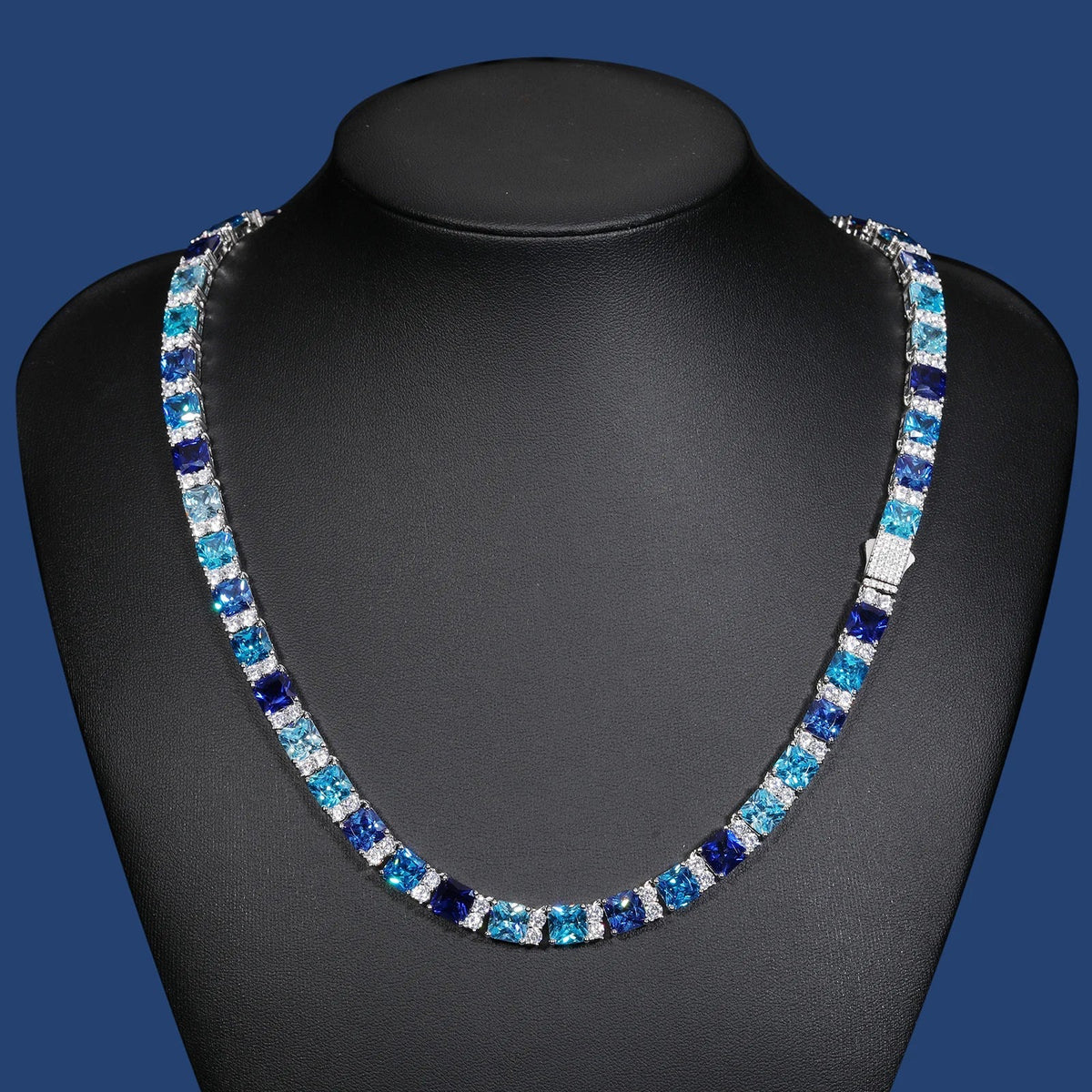 ICED OUT 7,5MM MOISSANITE "OCEAN TENNIS" WEISSGOLD 925S SILVER KETTE - ICERAIN JEWELRY