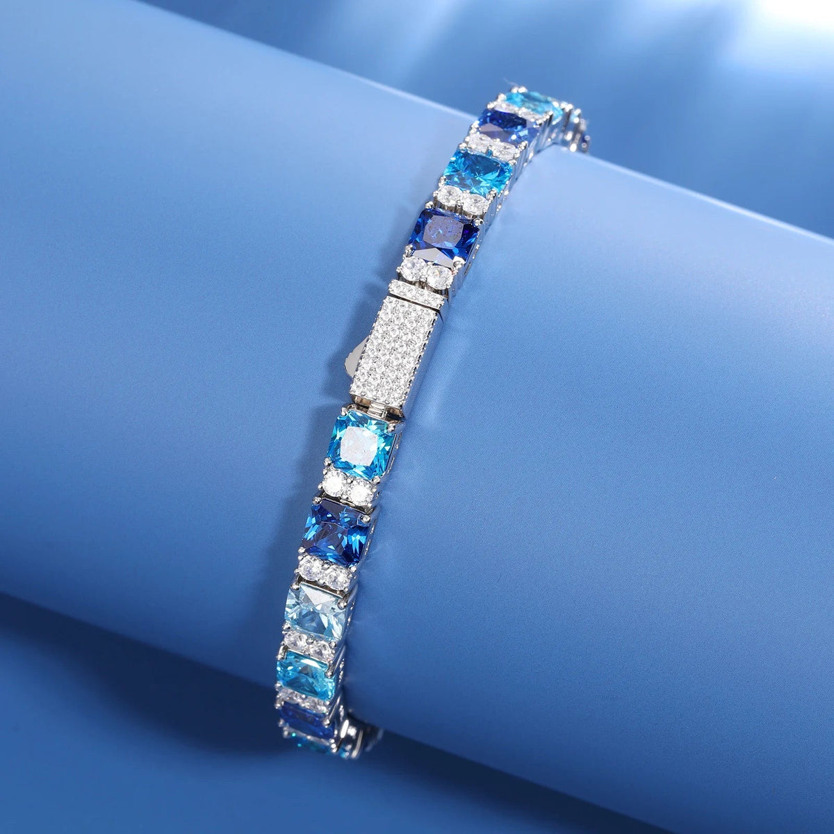 ICED OUT 7,5MM MOISSANITE "OCEAN TENNIS" WEISSGOLD 925S SILVER ARMBAND - ICERAIN JEWELRY
