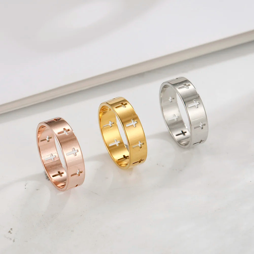 EDELSTAHL "CROSS" RING - ICERAIN JEWELRY