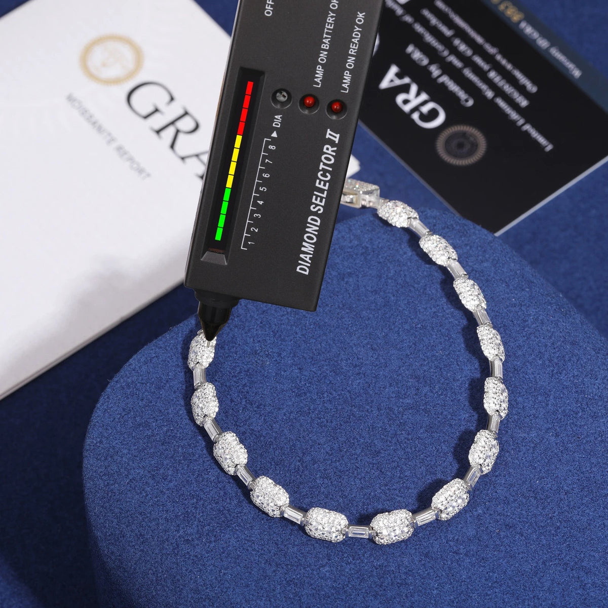 ICED OUT 7MM MOISSANITE "CHENG" WEISSGOLD 925S SILVER ARMBAND - ICERAIN JEWELRY