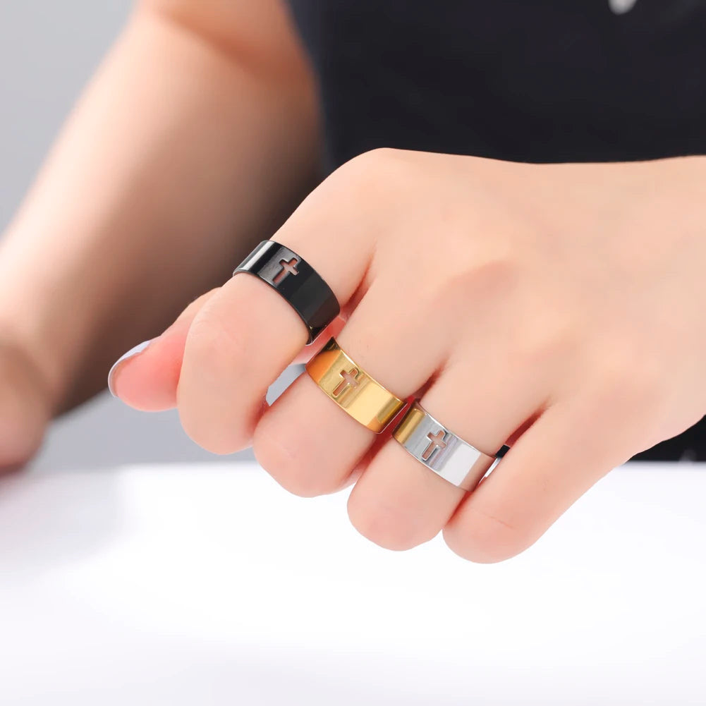 EDELSTAHL "CROSS V4" RING - ICERAIN JEWELRY
