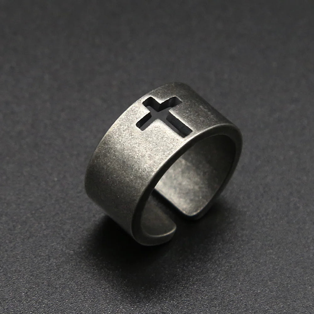EDELSTAHL "CROSS V5" RING - ICERAIN JEWELRY