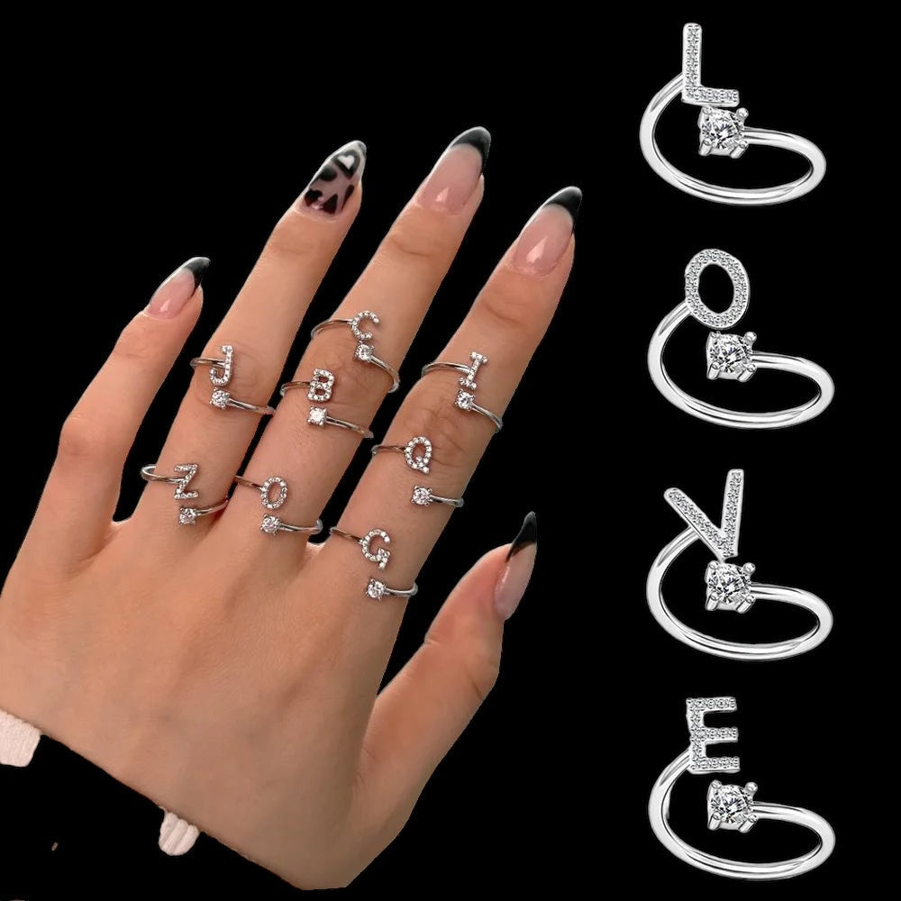 PERSONALISIERTER ICED OUT ANFANGSBUCHSTABEN "NOZZE" RING - ICERAIN JEWELRY