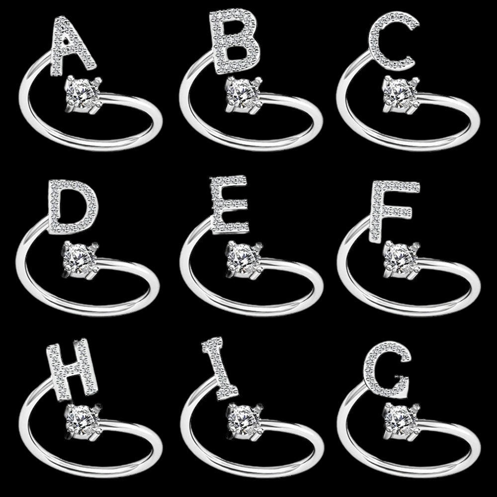 PERSONALISIERTER ICED OUT ANFANGSBUCHSTABEN "NOZZE" RING - ICERAIN JEWELRY