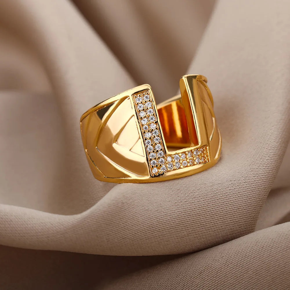 PERSONALISIERTER ICED OUT ANFANGSBUCHSTABEN "RONUS" RING - ICERAIN JEWELRY