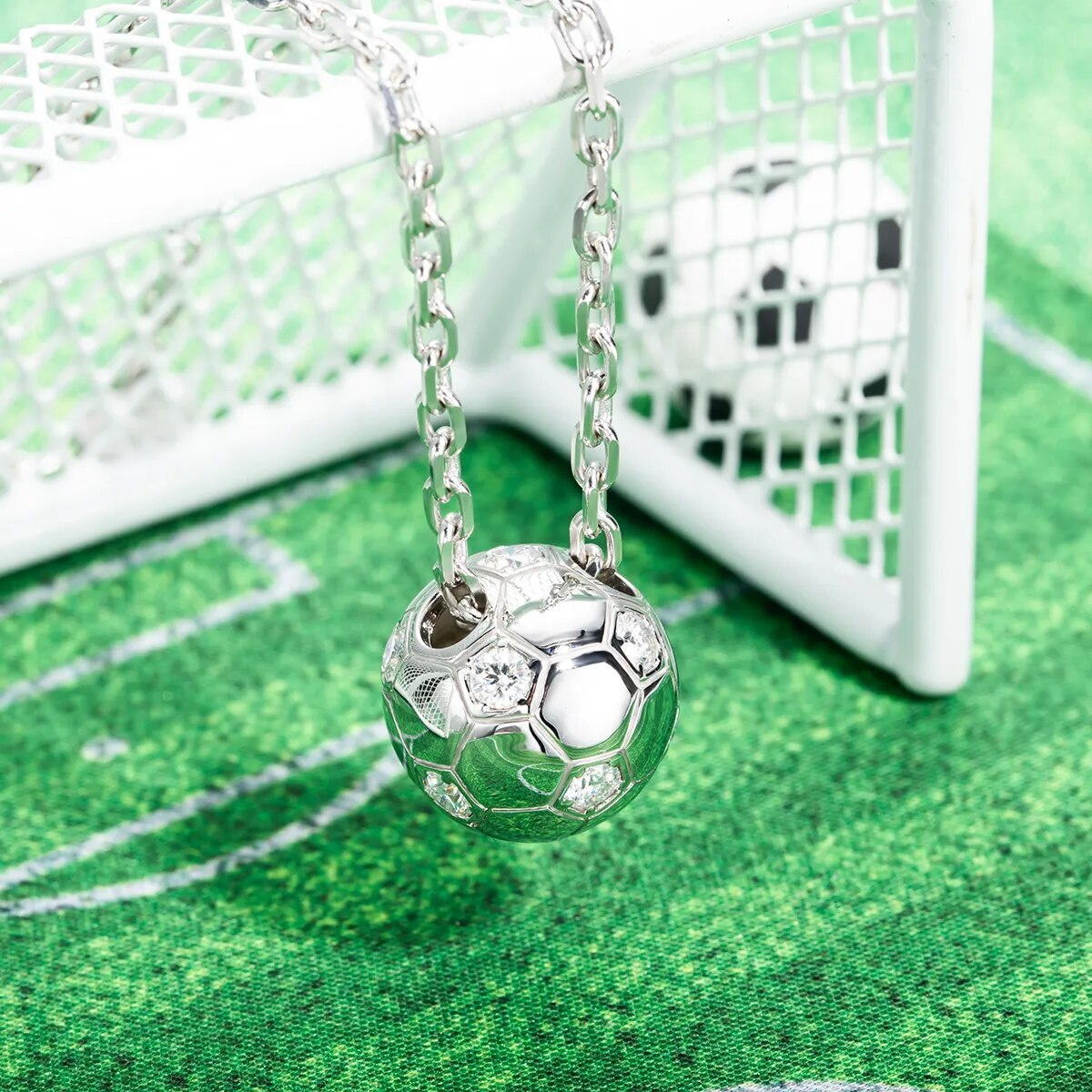 ICED OUT MOISSANITE "SOCCER" WEISSGOLD 925S SILVER KETTE - ICERAIN JEWELRY