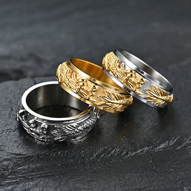 EDELSTAHL "GOLD DRAGON" RING - ICERAIN JEWELRY