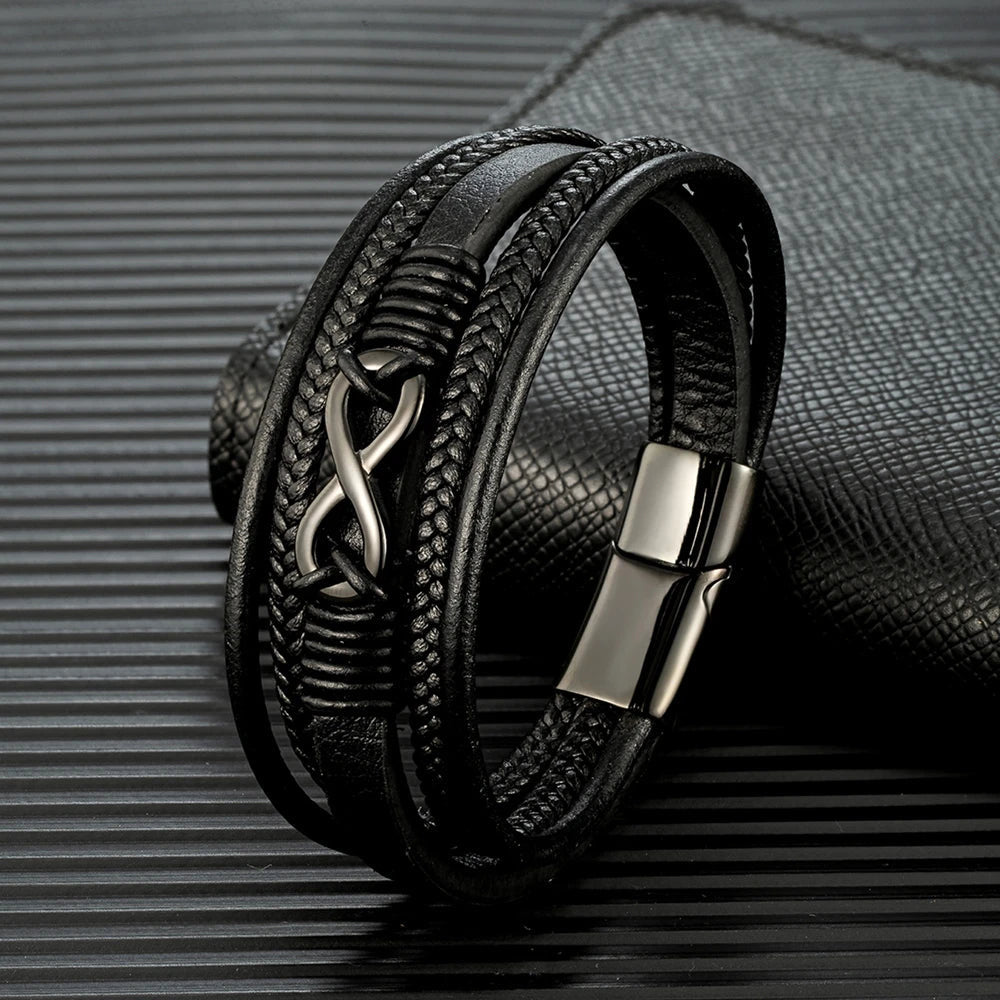 LEDER "INFINITY" ARMBAND - ICERAIN JEWELRY