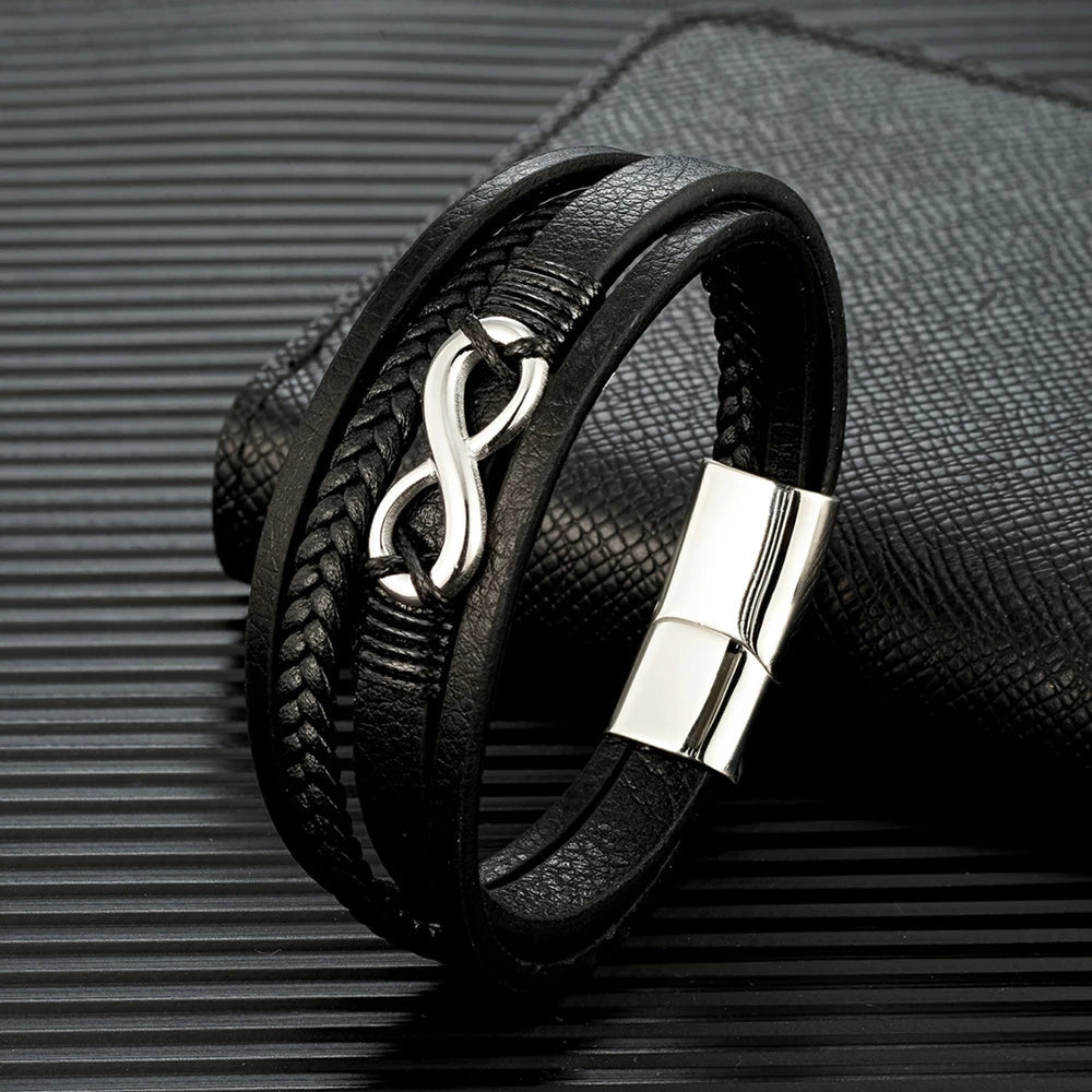 LEDER "INFINITY" ARMBAND - ICERAIN JEWELRY
